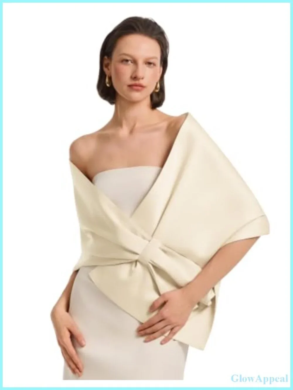 Pull Through Satin Shawl Wrap for Evening Wedding Dress